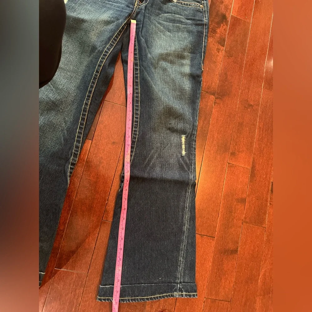 True Religion Womens Flare Jeans in Dark Blue Wash - Picture 2 of 12